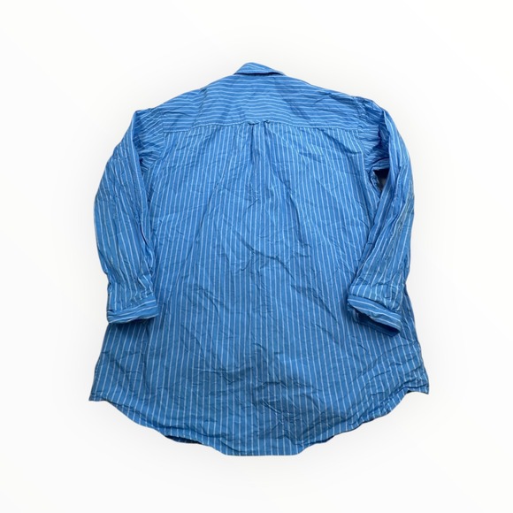 Universal Thread Womens Blue White Striped Oversized Button Down Rose Shirt M - Picture 2 of 9